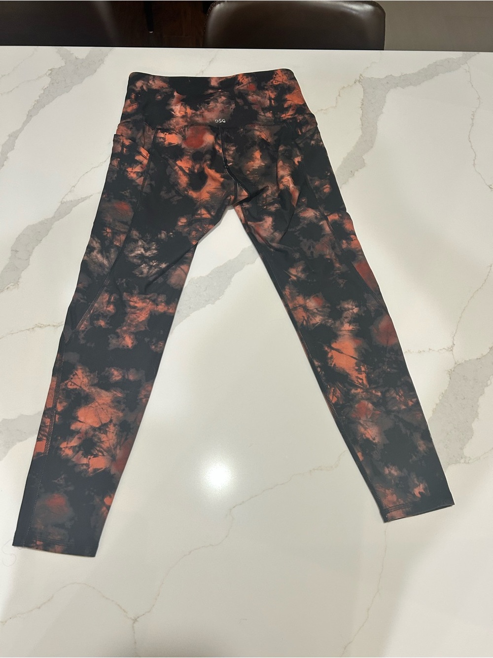 DSG Black and Orange Tie-Dye Leggings